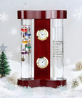 4 in 1 Analog Weather Station for Desk with Galileo Thermometer and FitzRoy Storm Glass, Quartz Clock and Hygrometer
