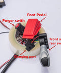 12V Wiring Harness With 2.4G Remote Control Circuit Board Switch Pedal Wires Overload Protector For Kids Electric Ride On Cars Complete Accessory Set No Gearbox Or Battery Included showing switches and pedal setup