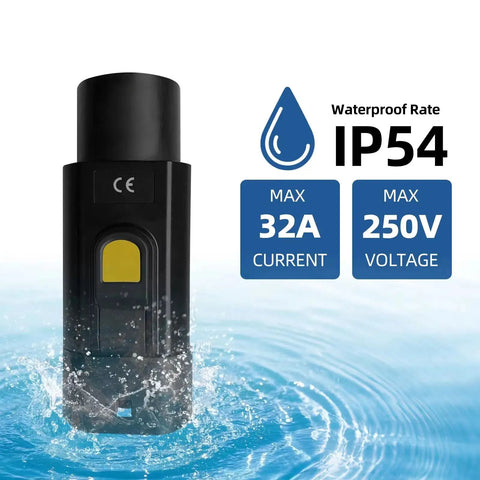 Hella Durable EV Charging Adapter NACS To IEC 62196 Type 2 Connector AC EVSE Plug 32 Amp 250 Volt 7 Kilowatt Waterproof IP54 Shell