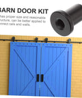 Five Pack Barn Door Spacers Sliding Doors Track Connectors for Garage and Basement Hardware Replacement shown with blue barn doors