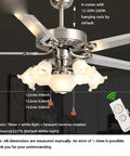 YPDJVLTI Ceiling Fans Lights 48-56Inch LED Fandelier with white light and reversible blades in modern decor.