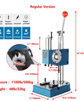 Heavy Duty Arbor Press Manual Benchtop Metalworking Beast Mode Auto Retract Crimp Stamp Bend Tool with dimensions and pressure specs.