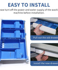 Dispenser Drawer Assembly For Front Load Washer Replaces WH42X34717 White Durable ABS Plastic With Smooth Sliding Fit Compatible With Matching Replacement Parts WH42X34191 And Related Models installed in washer