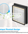 Top Notch HEPA Vacuum Filter Replacement For Backpack Vacuums Compatible With Super Coach Pro 6 And Pro 10 showing pleated design