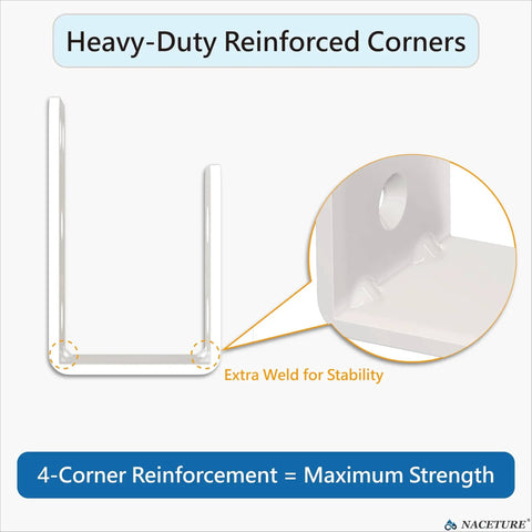 Close-up of Two Pack Heavy Duty Beefy 2x4 U Bracket Door Brace Reinforcement Plates showing welded corners for front door safety.