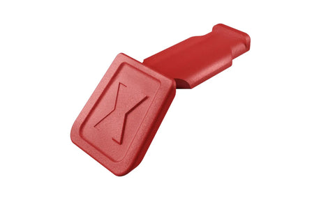 Red clip from Ten Piece KNIPEXTEND ColorCode Clips Set With Red Blue Yellow Light Gray And Magenta For Quick Tool Identification On The Jobsite