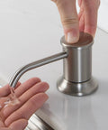 Multi Purpose Kitchen Soap And Lotion Dispenser In Spot Free Stainless Steel With Self Priming Pump in use