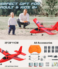 Father and son with 2.4Ghz RC Airplane For Beginners 2CH Remote Control Plane With Gyro Stabilizer Includes 3 Batteries And Charger