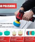 12V Cordless Buffer Polisher Kit With 3 Inch Mini Car Buffer And Sander, polishing car with foam pads, detailing supplies