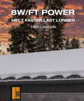 Self Regulating Roof And Gutter Heat Cable For Ice Dam Prevention 8 Watts Per Foot on snow-covered roof at sunset.