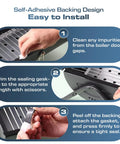 LavaLock smoker gasket installation steps 1-3: clean gaps, trim to length, apply backing.