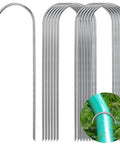 100 Pack Drip Irrigation Tubing Stakes Six Inch Garden Pins Landscape Staples Securing Pegs Galvanized U Pegs For Hose