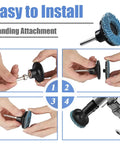Step-by-step installation of 15 Piece Two Inch Roll Lock Flap Disc Kit For Die Grinders With 40 60 80 Grit Quick Change Abrasives