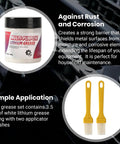 All Purpose White Lithium Grease 3.5 Oz With Two Brushes, Waterproof And Rust Resistant, High Temperature Safe, product image