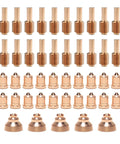 MAX45 Compatible Plasma Torch Consumables Kit With 220669 Electrode, 220671 Nozzle, And 220674 Shield Cap, 45 Pieces Copper