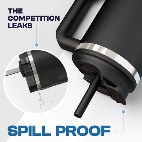 Close-up of the spill-proof lid of a Heavy Duty 50oz Tumbler With Double Wall Insulation for safe travel and no leaks.