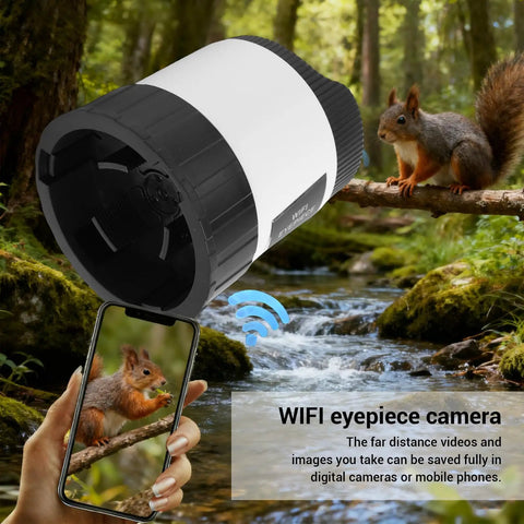 WiFi Telescope Camera Eyepiece 2K HD Video 4MP Sensor App Controlled Digital Eyepiece For 36 To 74 Millimeter Eyepieces Streams Wildlife