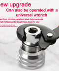 Adjustable Universal Socket Wrench Tool Set for 10mm to 19mm Nuts, chrome-vanadium steel, close-up view