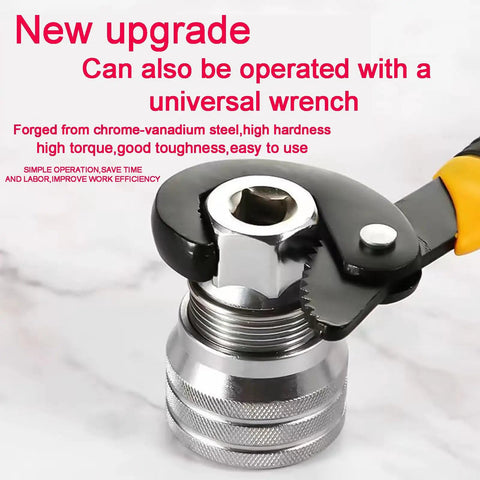 Adjustable Universal Socket Wrench Tool Set for 10mm to 19mm Nuts, chrome-vanadium steel, close-up view