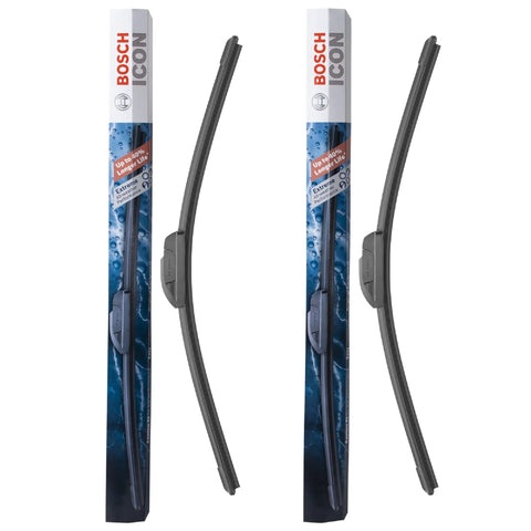 Bosch ICON beam wiper blades, set of 2 (22A & 22B) for driver and passenger sides, front view