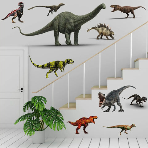 Large Size Dinosaur Wall Decals Vinyl Self Adhesive Kit for Bedrooms and Living Rooms waterproof safe decor