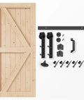 36 Inch By 84 Inch Solid Spruce Sliding Barn Door With A Six Point Six Foot Hardware Kit And Included Handle Assembly Required Stainable K Frame