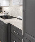 Modern kitchen with Avellino Collection Brushed Nickel Cabinet Handle Sixteen And Three Eighths Inches Center To Center Bar Pull