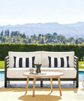 Outdoor Indoor Lumbar Pillows Pack Of 2 Cushions For Patio And Home Sofa Use Water Repellent Fluffy All Weather Cushions 12x20 Inch Cabana Black
