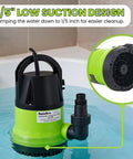 Workhorse Submersible Utility Pump 1/2 Horsepower, 2300 GPH, 24 Foot Lift with debris handling, low suction design