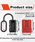 Product size details of Heavy Duty Anderson Connectors 50A Red Quick Connect Kit with copper terminals for automotive use.