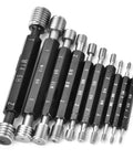 10Pcs Thread Plug Gauges Double End Through Stop Hand Measurement Tool For Metric Threads, Pro Grade Go No Go Gauge Set