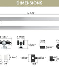 Dimensions diagram of 8 Ft Double Pocket Door Track Kit With Concealed Sliding System, including two 44.69-inch rails for 48-inch double door width.