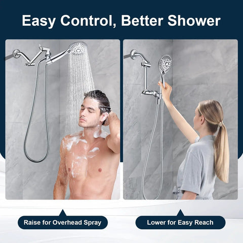 Brass Shower Arm Extender For Rain And Handheld Shower Heads, 5 Inch Universal Shower Head Extension Arm, in use