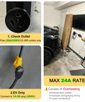 20Ft EV Charger Adapter Cord From NEMA 10-30P To 14-50R For Old Dryer Outlet To EV Charging Not For RV 24A Continuous Max