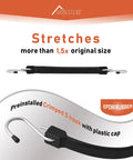 10 Pack 10 Inch Rubber Bungee Cords With Hooks EPDM Tie Down Straps Outdoor showcasing stretch and crimped S hook.