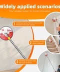 9 Inch Drywall Sander With 81 Inch Extension Pole Kit Aluminum Connector And 15 Sanding Discs uses for wall and ceiling sanding