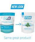 Muscle Recovery Epsom Salt Soak With Eucalyptus And Peppermint Essential Oils, 12 Lbs Total, Six Two Pound Bags packaging redesign