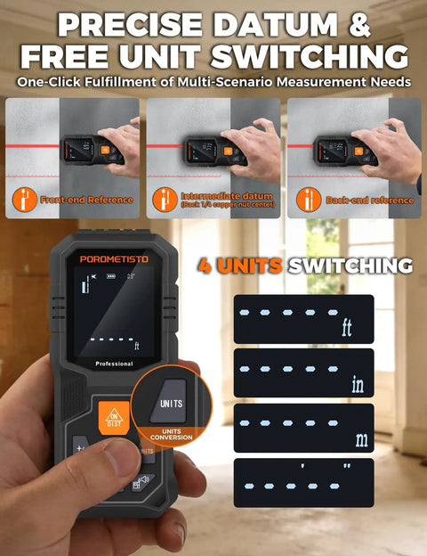 Top Shelf Laser Measure With Knockout Angle Sensor And Heavy Duty Tripod Mount Giving You Badass Precision Over One Hundred Sixty Four Feet Perfect For Rough Outdoors And Tight Indoors Where You Need Rock Solid Reads Every Single Run