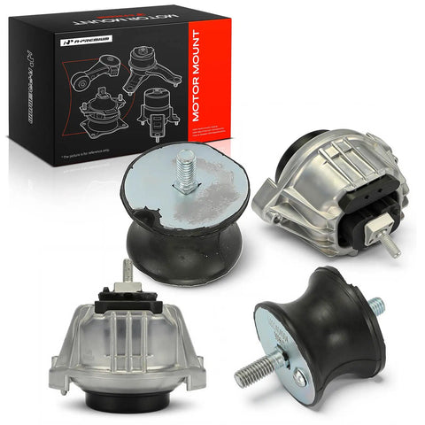 Heavy Duty Engine And Transmission Mount Kit Set Of Four For Bmw 128I 325I 328I 330I X1 Z4 2006 To 2016, rubber and steel mounts.