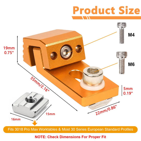 Heavy Duty Aluminum Hold Down Clamps For CNC Routers And Woodworking Low Profile Side Grips with M4 and M6 screws