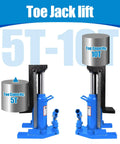 Heavy Duty 2 In 1 Hydraulic Bottle Toe Jack With Savage 10 Ton And 5 Ton Capacity Featuring Air Hydraulic Claw and No Stress Manual Pump for Tough Shop Jobs with 5T and 10T labels