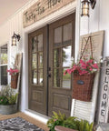 Outdoor Wall Lanterns 2 Pack Industrial Rustic Porch Light Golden Bronze Exterior Wall Sconces With Amber Glass Shade on porch