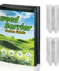 Heavy Duty 3.2oz Weed Barrier Landscape Fabric 3FT X 50FT Ground Cover with 20 U-Shaped Stakes, tear-resistant packaging