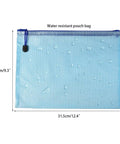 Personalized Wet Dry Mesh Bag Water Resistant Pool Pouch And Travel Organizer 31.5cm x 23.5cm with water droplets visible