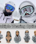 Warm Fleece Ski Mask With Windproof Coldproof Shield For Men And Women One Size Fits All Black Cozy Arctic Wool Face Cover