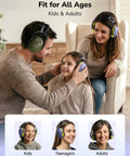 Family using Noise Cancelling Earmuffs For Kids And Adults With Kid Friendly All Day Comfort Fit Hearing Protection NRR 28 dB.