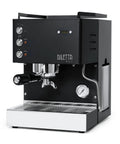 Premium Compact Home Espresso Maker Paired With Precision Burr Grinder Featuring Pid Temperature Lock For Hella Rich Extraction And Ready To Rock Convenience, showcasing sleek black design.