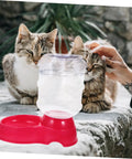 Chill Out As Your Furry Buddies Chow Down On This Pink 3.5L Automatic Pet Feeder And Water Bowl Station Featuring A Tight Leak Proof Cap And Grippy Non Slip Bottom.