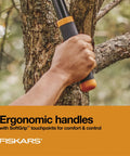 Heavy Duty 28 Inch Garden Loppers With Rust Resistant Bypass Steel Blade cutting branch, shock absorbing handle focus