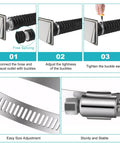 4 Inch By 7.2 Ft Dryer Vent Hose Flexible Aluminum Duct installation steps and clamp close-up